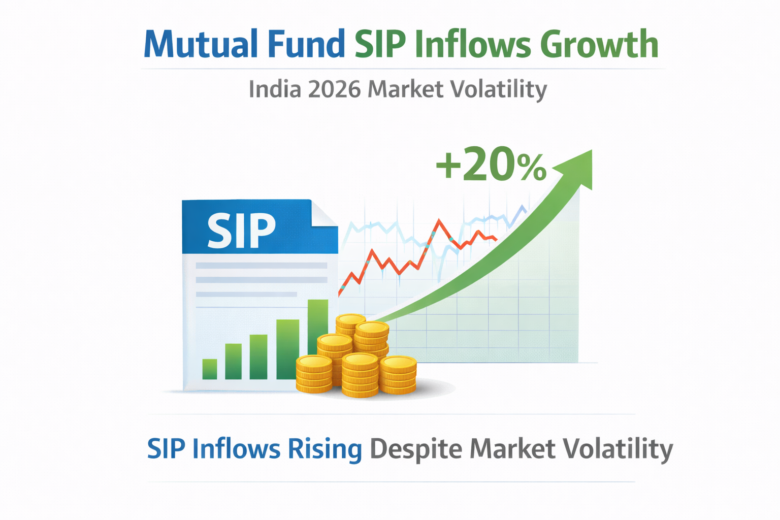 mutual fund SIP inflows growth India 2026 market volatility chart